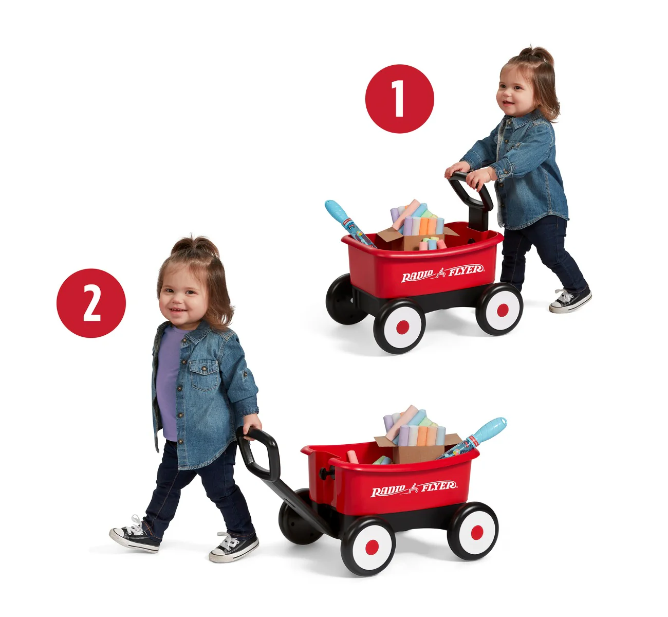 Push & Pull Walker Wagon with Bubbles and Chalk - Image 4
